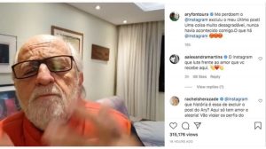 Ary Fontoura faz desabafo na internet após ter publicação apagada no Instagram (Montagem/ Reseller Web)