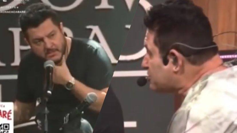 Bruno e Marrone discutem na frente de todo mundo e Leonardo acalma os ânimos em live (Montagem: Reseller/ Web)