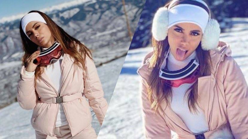 Anitta aproveita dias de folga para esquiar com as amigas brasileiras em Aspen, Colorado, EUA (Montagem: Reseller Web)